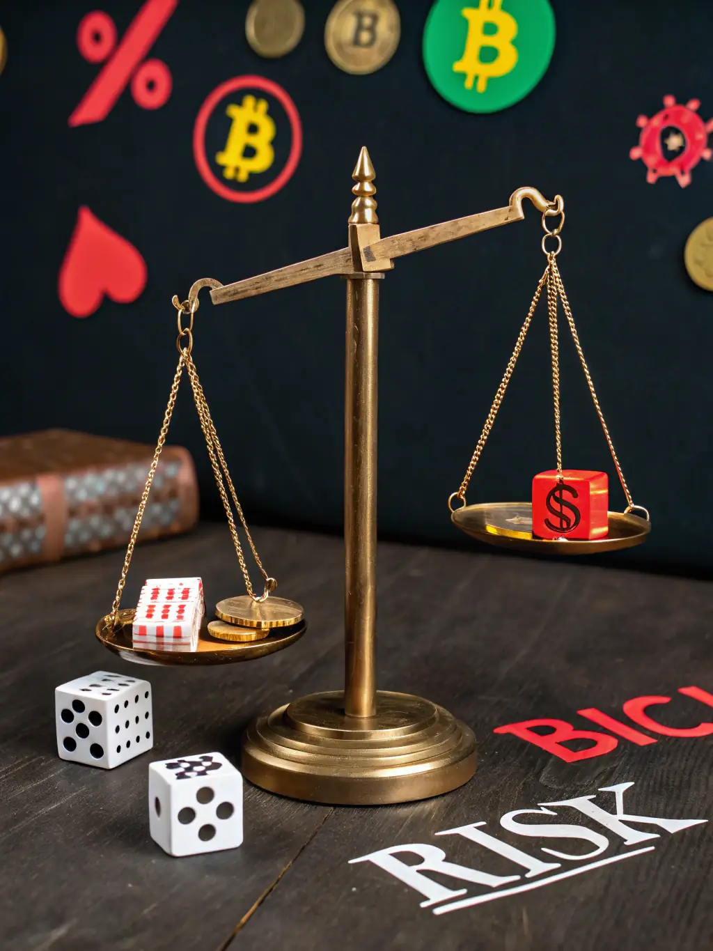 An image depicting a seesaw, with 'Risk' on one side and 'Return' on the other, illustrating the inverse relationship between the two in business valuation. The 'Risk' side is heavier, causing the 'Return' side to be higher.