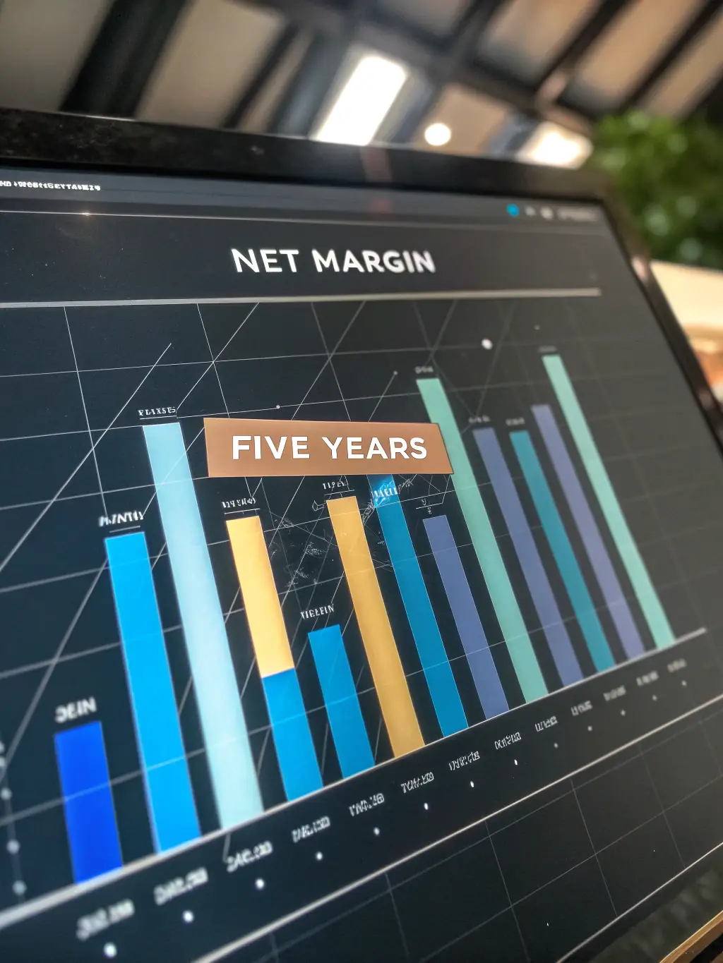 A professional graph depicting a company's historical earnings (EBITDA) over the past 5 years, showing a consistent upward trend. The graph is clean, modern, and visually appealing, suitable for illustrating earnings growth in a financial report.